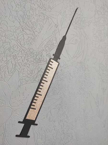 Rose gold Cardpaper Glitter Needle 1pc 40cm length