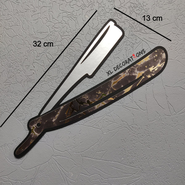 Flat Silver Card Razor Barber shop Wall decorations