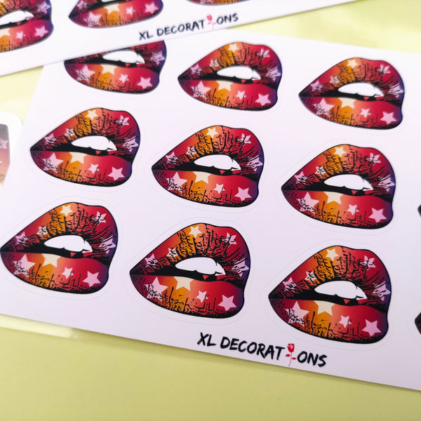 Star Lip Sticker set For Laptops Planners Diary
