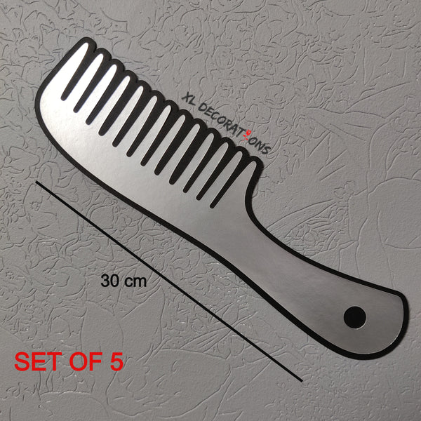 Flat Silver Card Hairbrush Wall Decoration