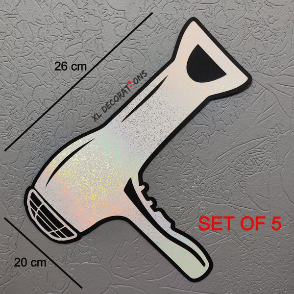 Flat White Holographic Card Hairdryer Wall Decoration