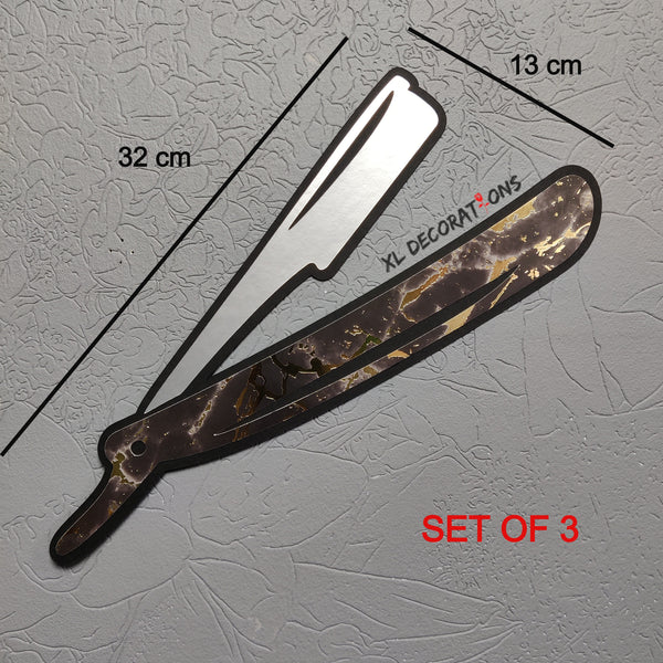 Flat Silver Card Razor Barber shop Wall decorations