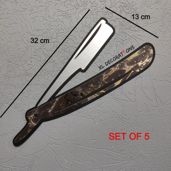 Flat Silver Card Razor Barber shop Wall decorations