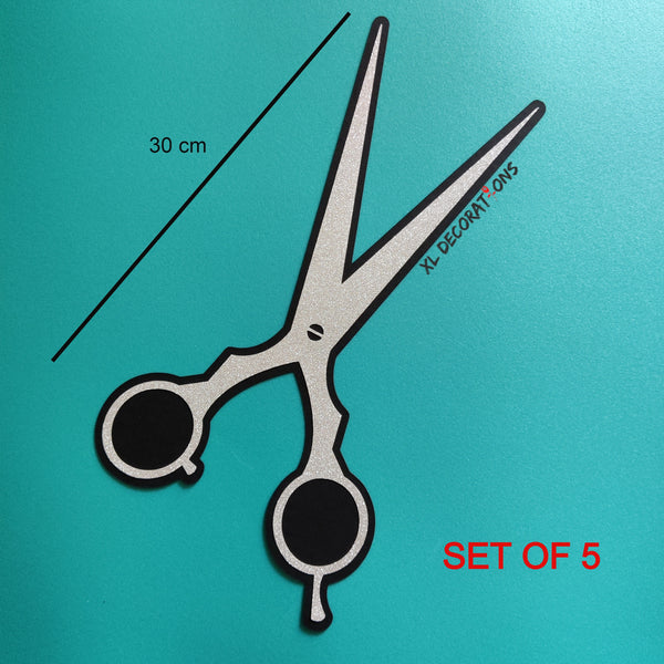 Flat Silver Glitter Card Scissors Wall decoration