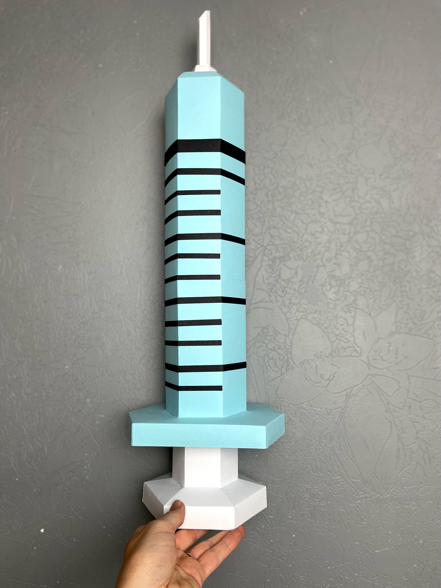 Large Paper Syringe Beauty Salon Clinic Decorations