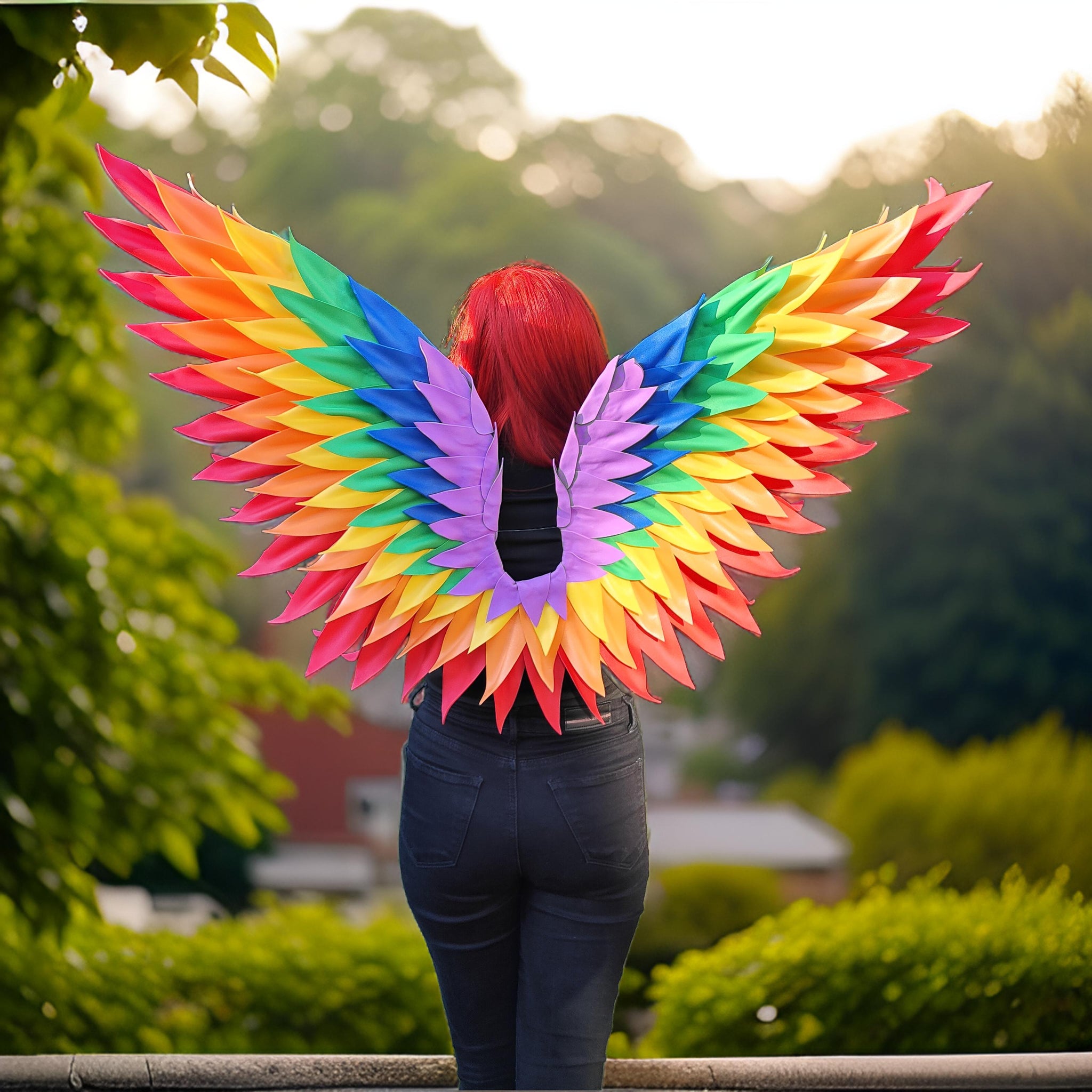 Rainbow Handmade Angel wings