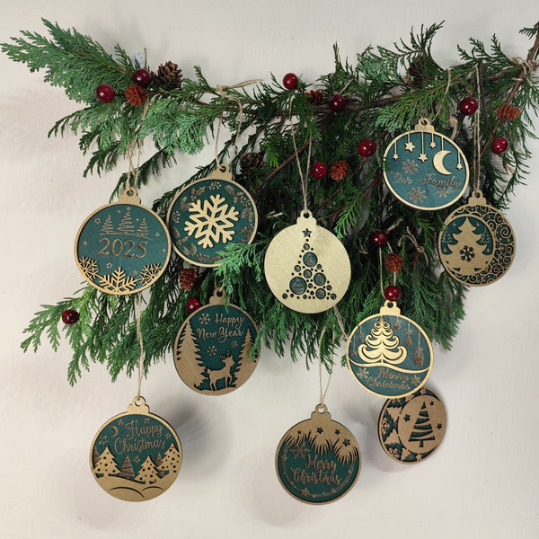 Christmas Tree Wood Ornaments 🎄