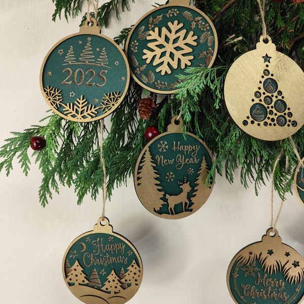 Christmas Tree Wood Ornaments 🎄