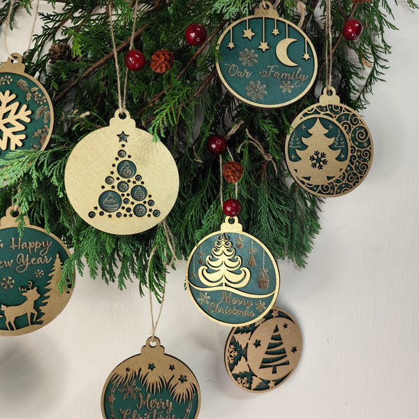 Christmas Tree Wood Ornaments 🎄