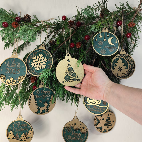 Christmas Tree Wood Ornaments 🎄