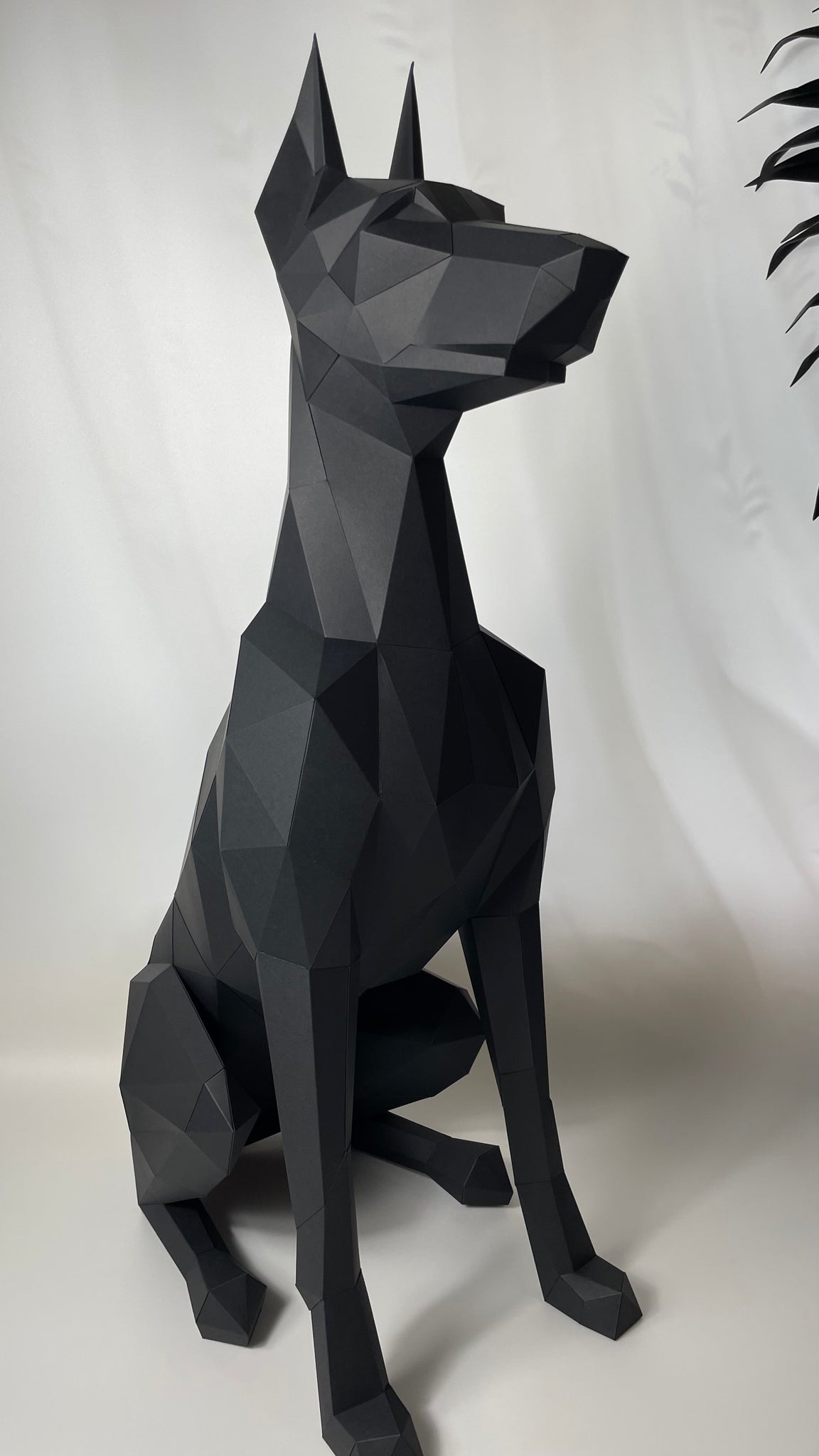 Handmade Paper Large Doberman Decoration 90cm Height Indoor only