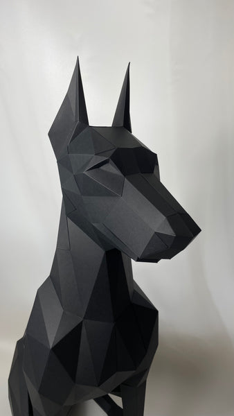 Handmade Paper Large Doberman Decoration 90cm Height Indoor only