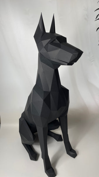 Handmade Paper Large Doberman Decoration 90cm Height Indoor only