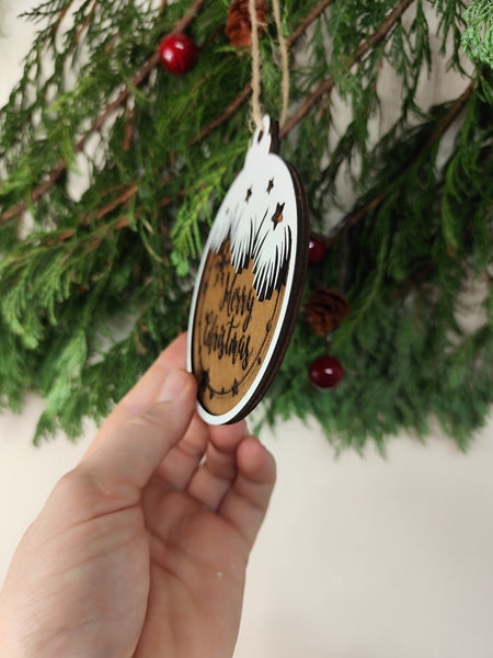 Christmas Tree Wood Ornaments White🎄