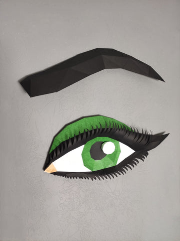 Green Card Eye with Eyebrow Wall Decoration Beauty Salon