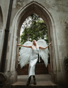 White Angel Wings Costume Cosplay Photoshoot