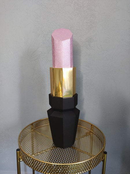 Glitter Card Pink Lipstick 45 cm Decoration Beauty salon