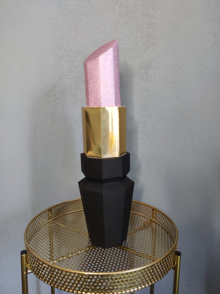 Glitter Card Pink Lipstick 45 cm Decoration Beauty salon