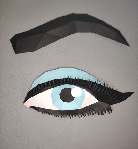 Blue Card Eye with Eyebrow Wall Decoration Beauty Salon