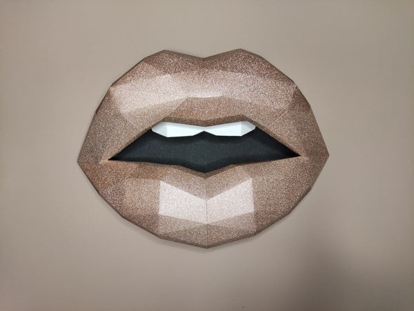 Rose gold Glitter Card Lips 37cm  Wall Decoration Beauty salon