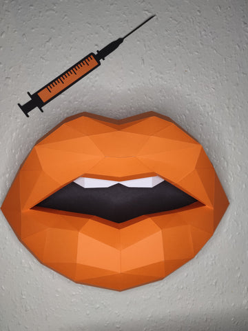 Orange Lips 37cm  & Needle 27cm Wall Decoration Beauty salon