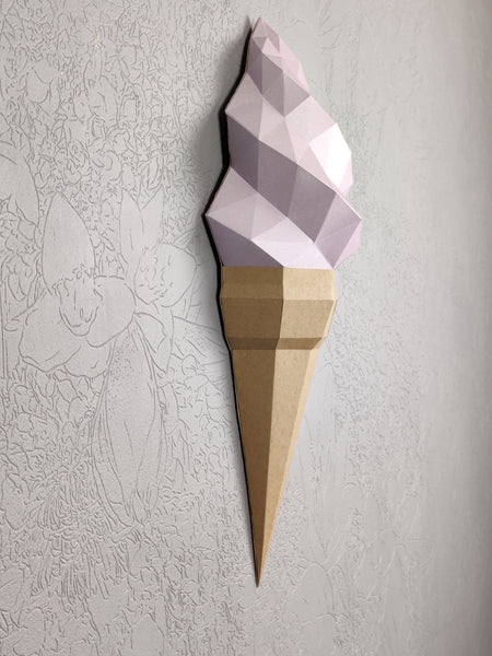 Purple Half Ice Cream Flat Back Wall Decoration 49cm x 18 cm