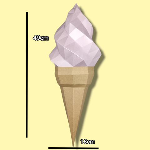 Purple Half Ice Cream Flat Back Wall Decoration 49cm x 18 cm