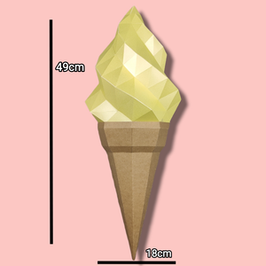 Yellow Half Ice Cream Flat Back Wall Decoration 49cm x 18 cm