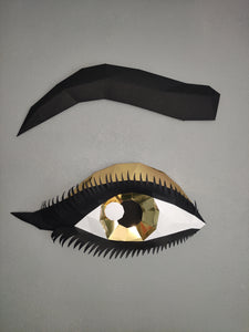 Golden Card Left Eye with Eyebrow Wall Decoration Beauty Salon