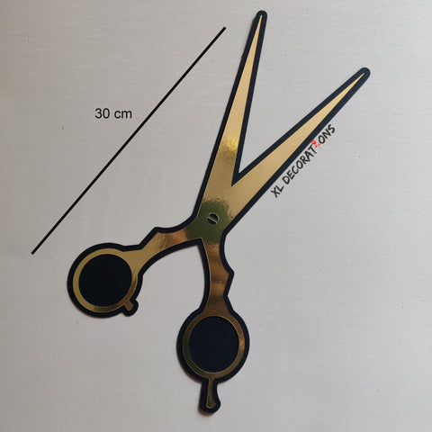 Flat Golden Card Scissors Wall decoration
