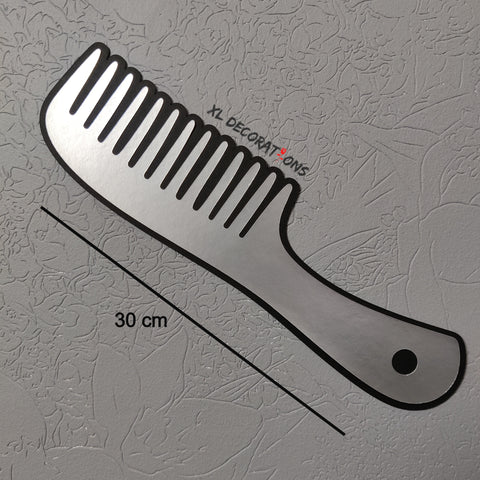 Flat Silver Card Hairbrush Wall Decoration