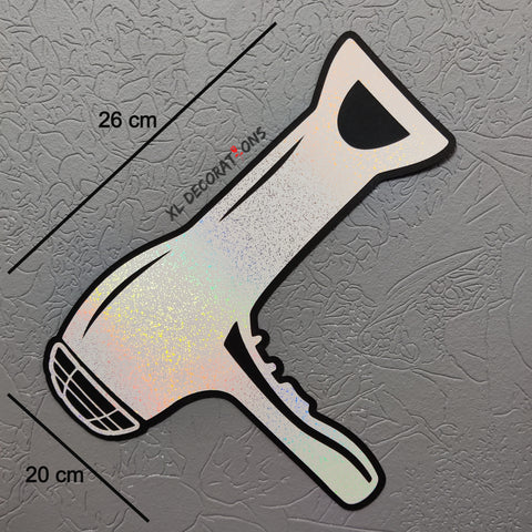 Flat White Holographic Card Hairdryer Wall Decoration