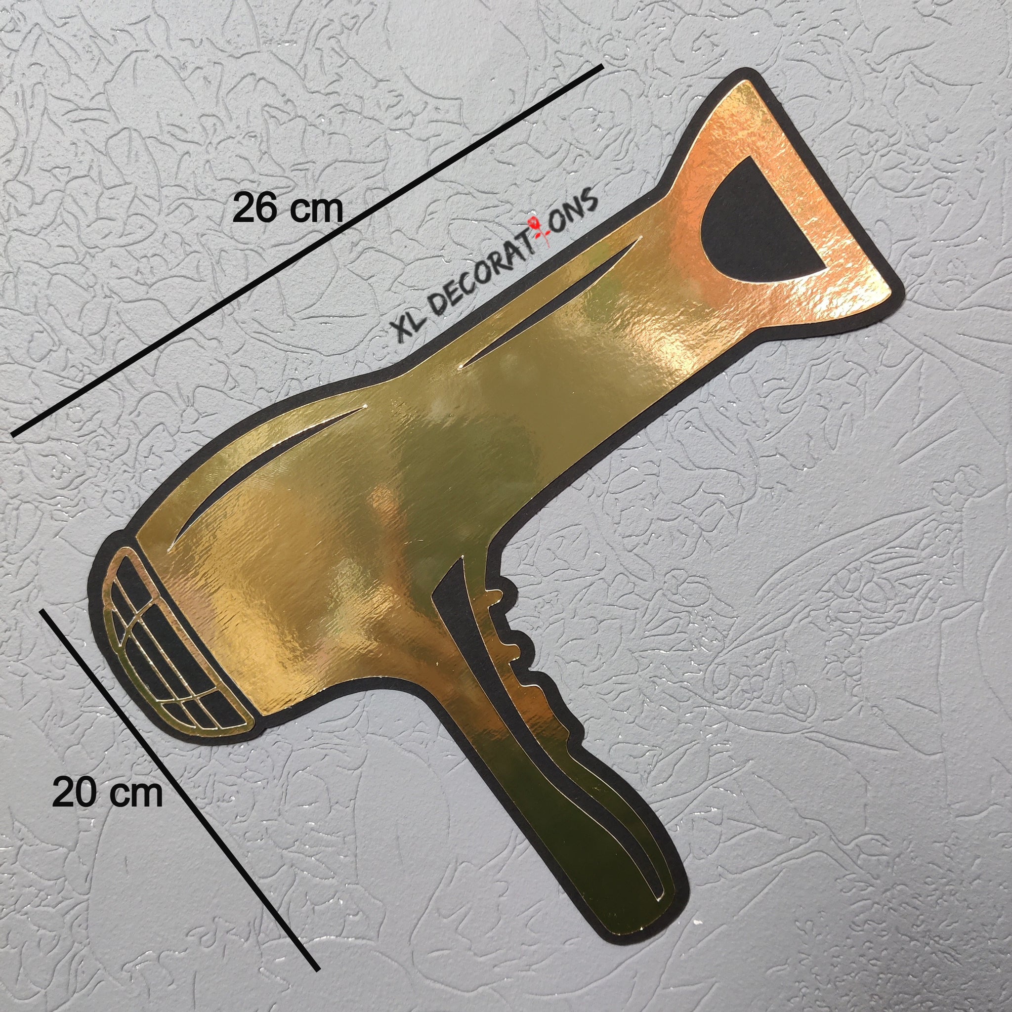 Flat Gold Card Hairdryer Wall Decoration
