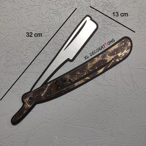 Flat Silver Card Razor Barber shop Wall decorations