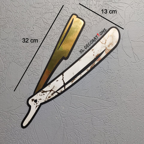 Flat Gold Card Razor Barber shop Wall decorations