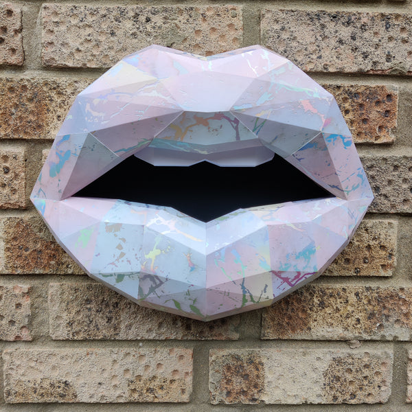 Marble Holographic Card Lips 37cm Wall Decoration Beauty salon