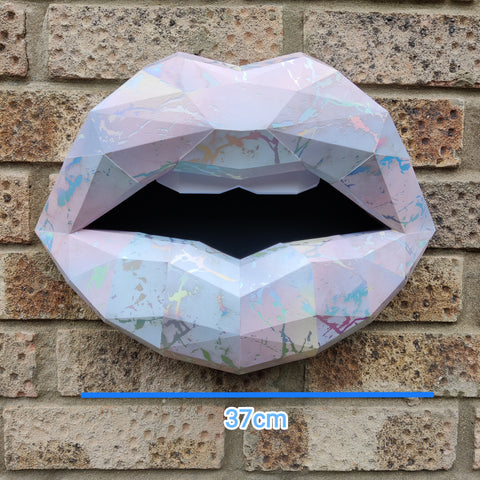 Marble Holographic Card Lips 37cm Wall Decoration Beauty salon