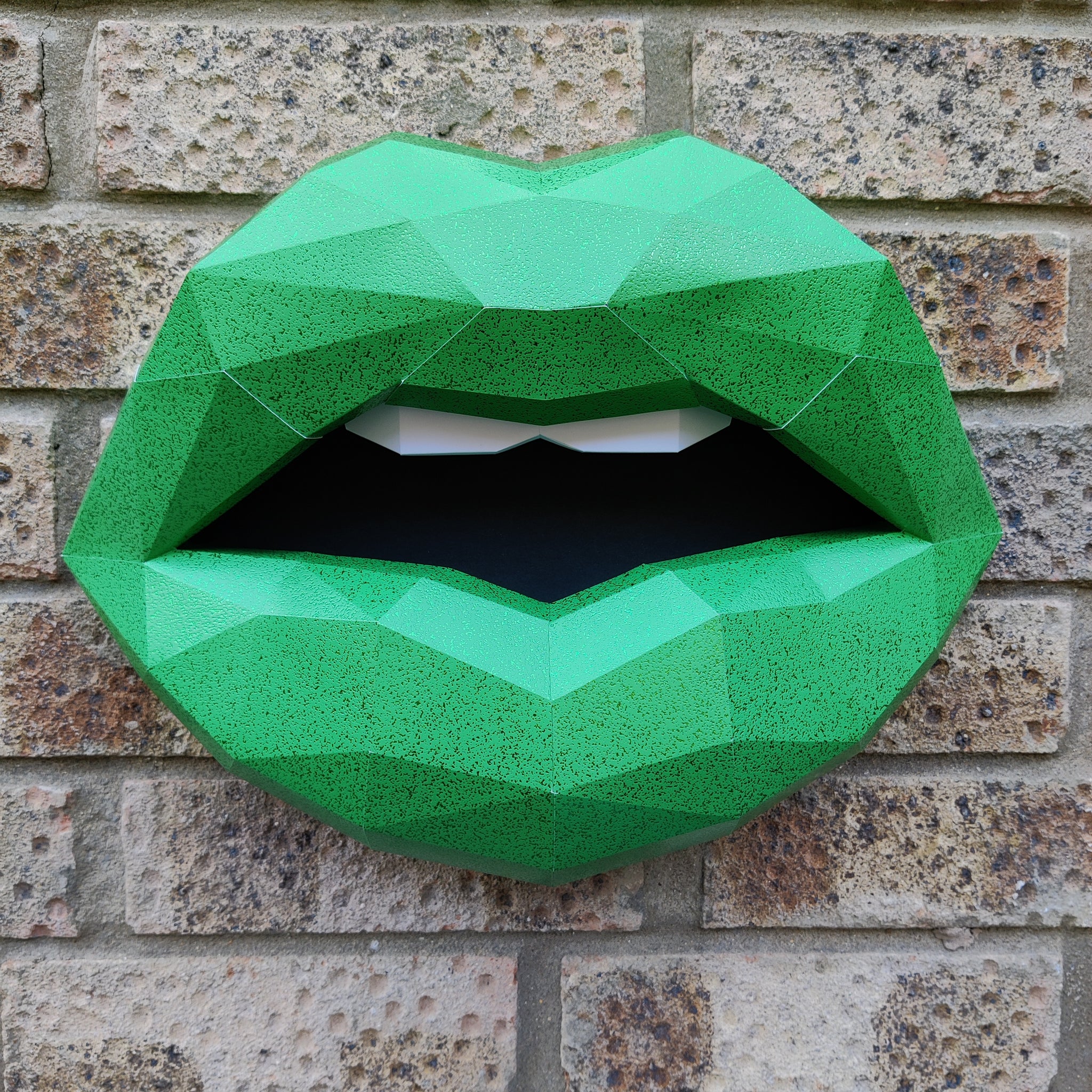 Green Textured Lips 37cm Wall Decoration Beauty salon