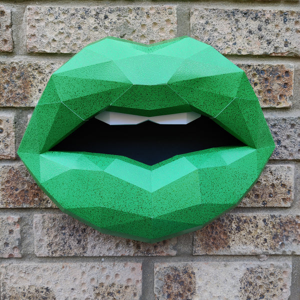 Green Textured Lips 37cm Wall Decoration Beauty salon