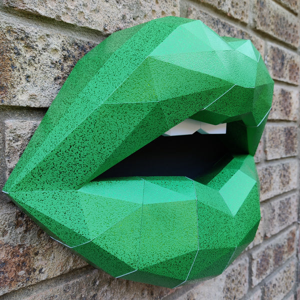 Green Textured Lips 37cm Wall Decoration Beauty salon