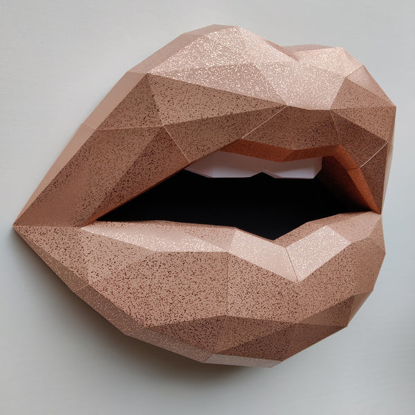 Rose Gold Textured Card Lips 37cm wide Wall Decoration Beauty salon