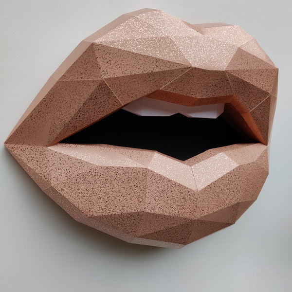 Rose Gold Textured Card Lips 37cm wide Wall Decoration Beauty salon