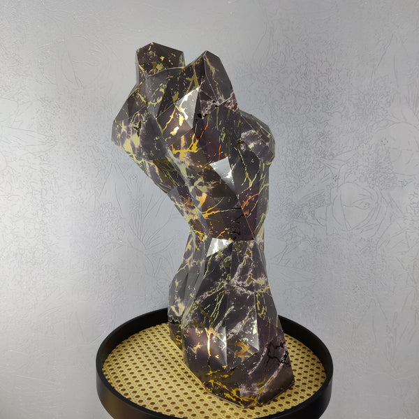 Women Body Card Paper Sculpture 50cm Gold/black Marble