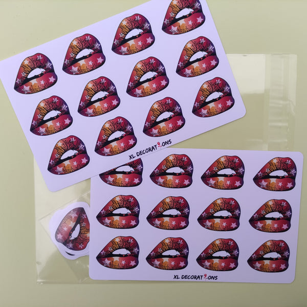 Star Lip Sticker set For Laptops Planners Diary