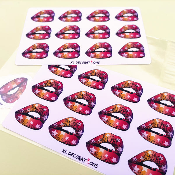 Star Lip Sticker set For Laptops Planners Diary