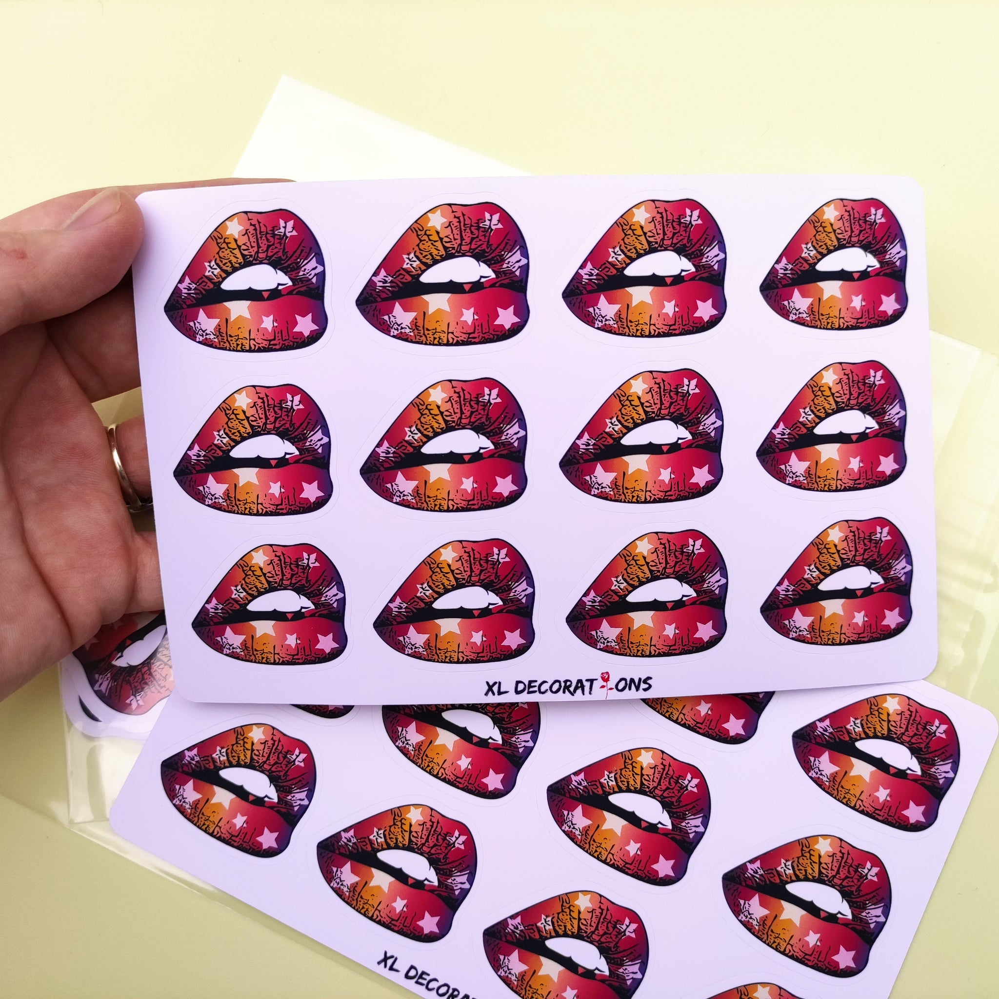 Star Lip Sticker set For Laptops Planners Diary