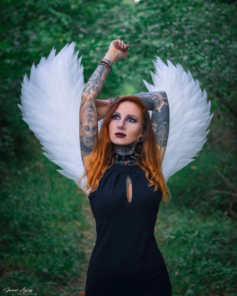 White Angel Wings Photoshoot