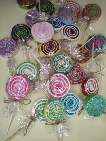 Box Of 20 MIXED Fake Foam Lollipop Decorations Props