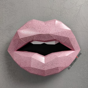 Pink Textured Lips 37 cm wide Wall Decoration Beauty salon