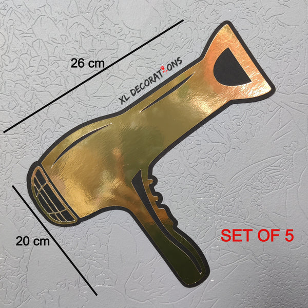 Flat Gold Card Hairdryer Wall Decoration